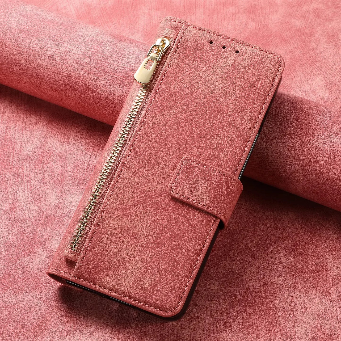 2 in 1 Magnetic Zipper Cards Solt Wallet Leather Case For Samsung Galaxy Z Fold 8 ultra 7 6 5  Wireless Charging Bag Purse Cover