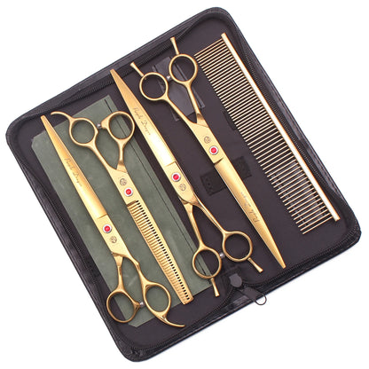 Dog Grooming Scissors Purple Dragon Stainless Gold Professional Dog Shears Scissors To Cut Dog Hair Pet Curved Shears Z3005A
