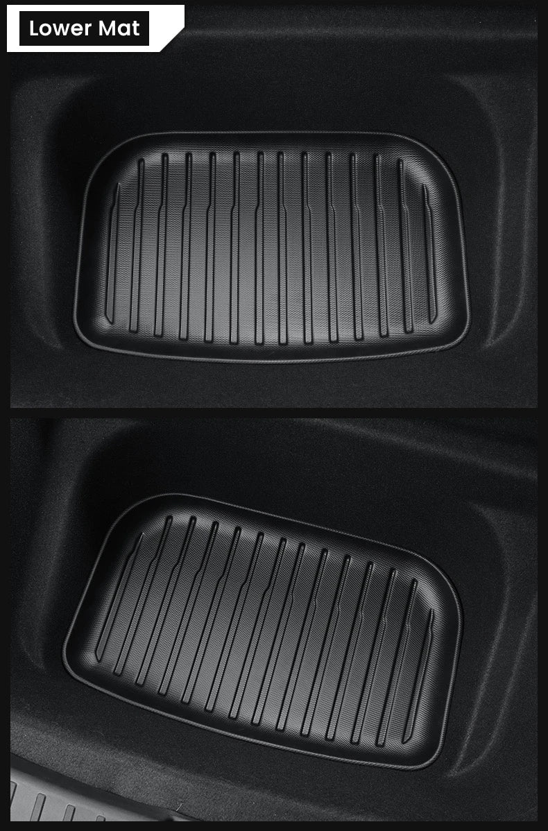 for Tesla Model 3 / Y Front Rear Trunk Mats Upgrade TPE Lower Storage Box Pads Protective Cover Cargo Liner Trunk Tray Floor Mat