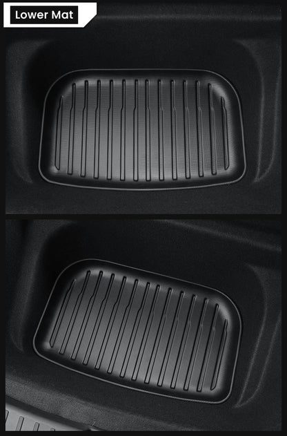 for Tesla Model 3 / Y Front Rear Trunk Mats Upgrade TPE Lower Storage Box Pads Protective Cover Cargo Liner Trunk Tray Floor Mat