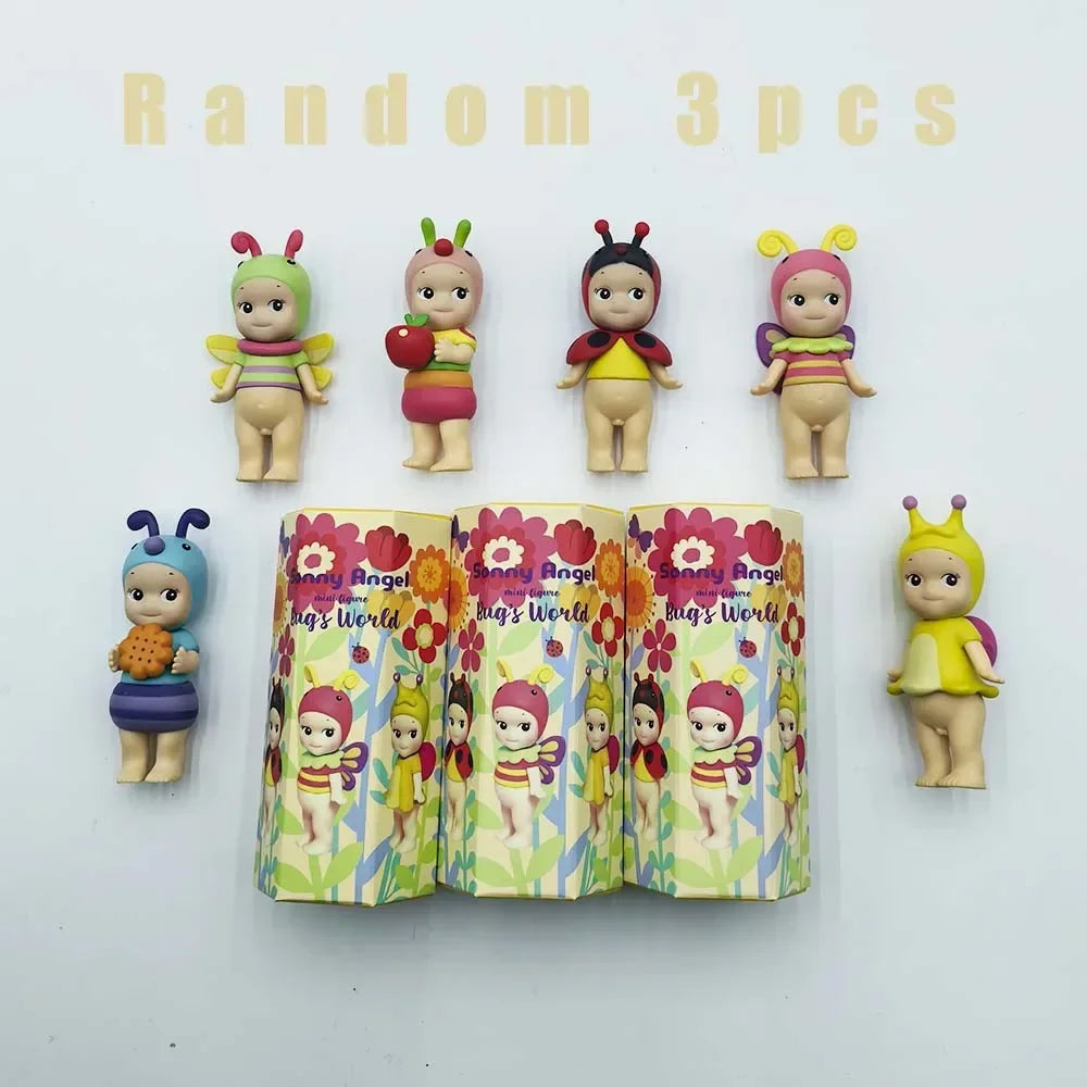 Sonny Angel Bug'S World Blind Box Ladybug Ant Snail Angel Cute Doll Mini Figure Anime Handmade Ornament Model Decor Toys Gift