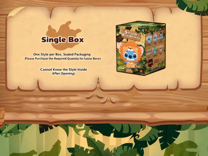NEW Disney Stitch Wild Animal Series Blind Box Plush Dolls Pendant Cute Doll Ornament Mystery Box Surprise Toys Gifts
