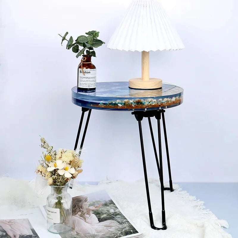 Large Round Tray UV Resin Mold Crystal Desk Silicone Mold DIY River Table Mold Fruit Disc Tea Plate Coaster Making Mold Tools