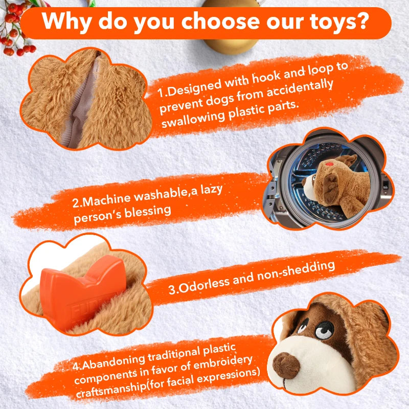 Plush Puppy Heartbeat Toys, Birthday Gifts, Rich Dog Puzzle Toys, Behavior Training, 16 Christmas