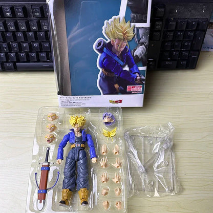 Anime Dragon Ball Z Figures Shf Super Saiyan Trunks Action Figure Collection Model 15cm Future Boy Torankusu Movable Toys Gifts