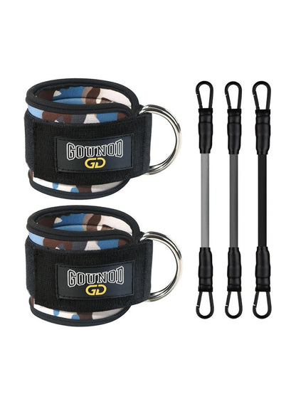 2pc/3pc GOUNOD Fitness Ankle Straps Adjustable D-Ring Support Cuffs Gym Leg Strength Workouts Pulley With Buckle Sports Guard