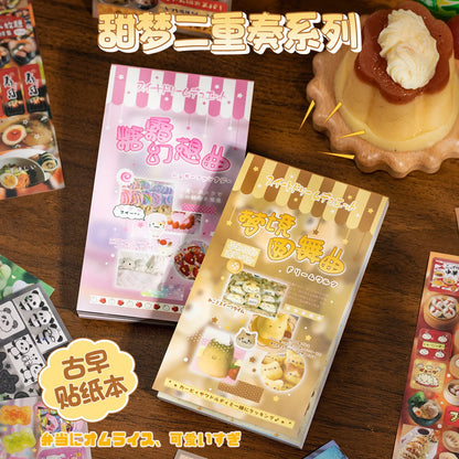 20 Sheets Sweet Dream Duet Japanese Retro Sticker Book, Vintage Kawaii Aesthetic Stickers for Scrapbooking, Journal, DIY 