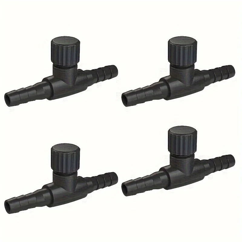 Aquarium Air Control Valve, 4pcs, Adjustable One-Way Air Flow Regulator, Fish Tank Accessories