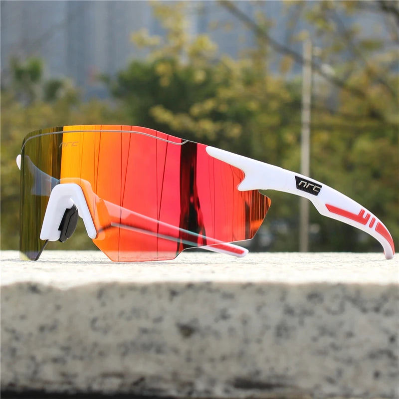 NRC Cycling Sunglasses 1lens UV400 TR90 Sports Bicycle Glasses MTB Mountain Bike Fishing Hiking Riding Eyewear for Men Women