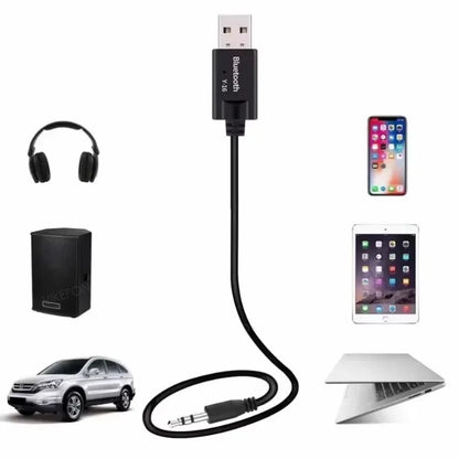 Wireless Audio Adapter Bluetooth 5.0 Receiver Car Kit 3.5MM 3.5 Jack AUX Auto Stereo Music USB Dongle for Car Speaker Amplifier