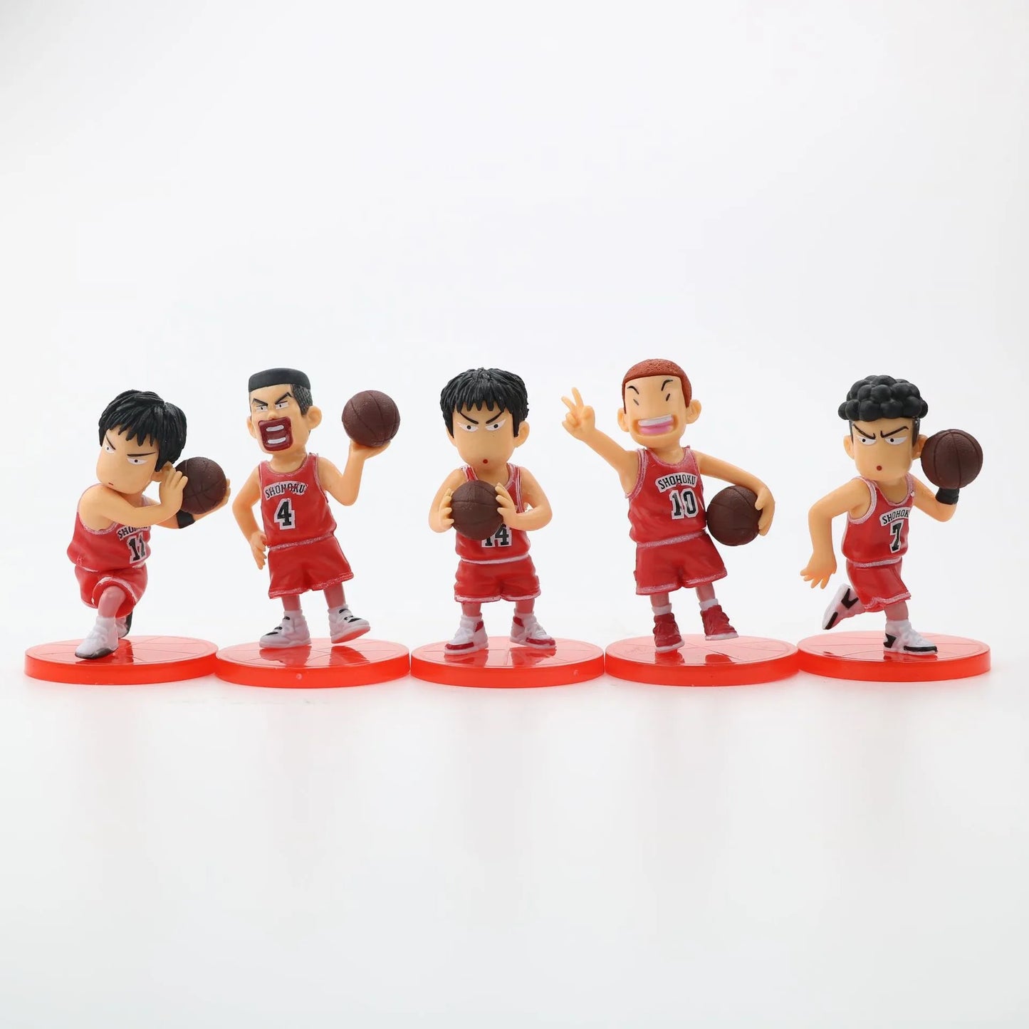 Slam Dunk Q Edition Five Piece Set Sakuragi Hanamichi Ryukawa Maple Shobei Basketball Team Doll Handmade Ornament Car Decoration