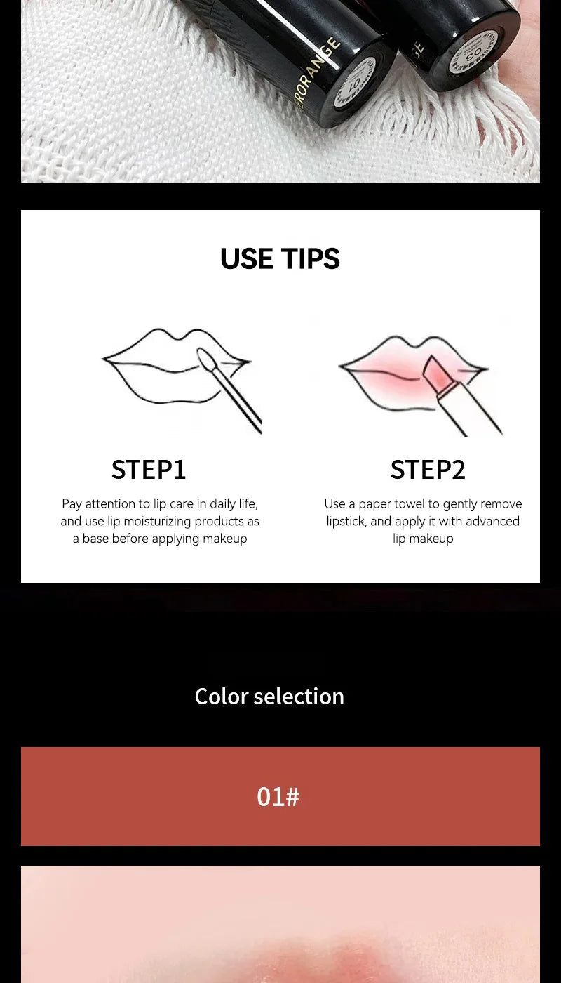 HERORANGE~ Low Saturation Light Lipstick Multi-purpose Stick Moisturizing White Natural Holding Mirror lipstick