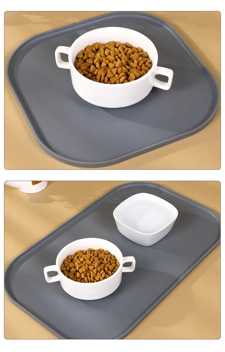 3-color available pet meal MATS, made of silicone, soft and easy to clean, cat feeding MATS, square feeding MATS for eating