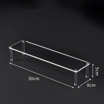 1-5 Tier Acrylic Display Risers Clear Shelf Doll Clay Figurine Display Stand for Desserts Perfume Organizer Showcase W-10