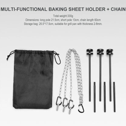 Outdoor BBQ Triangular Bracket Multifunctional Detachable Grill Pot Rack Portable Adjustable with Chain Outdoor Camping Supplies