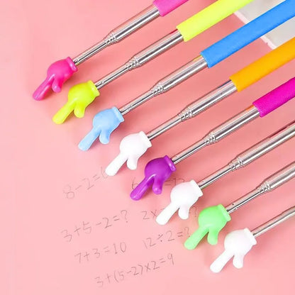 1pPointer Finger Stainless Steel Reading Sticks Telescopic Reading Finger Teaching Aids Gift for Teachers Pointer Finger Stick