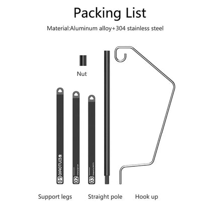 TARKA Ultralight Lantern Stand Tabletop Hanger Light Holder Folding Detachable Outdoor Portable Lightweight Tripod Light Stand