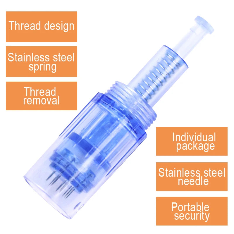 10PCS Derma Pen Needles Screw Cartridge Replacement Heads For Nano Microneedling Pen MicroNeedle Derma Stamp Skin Care
