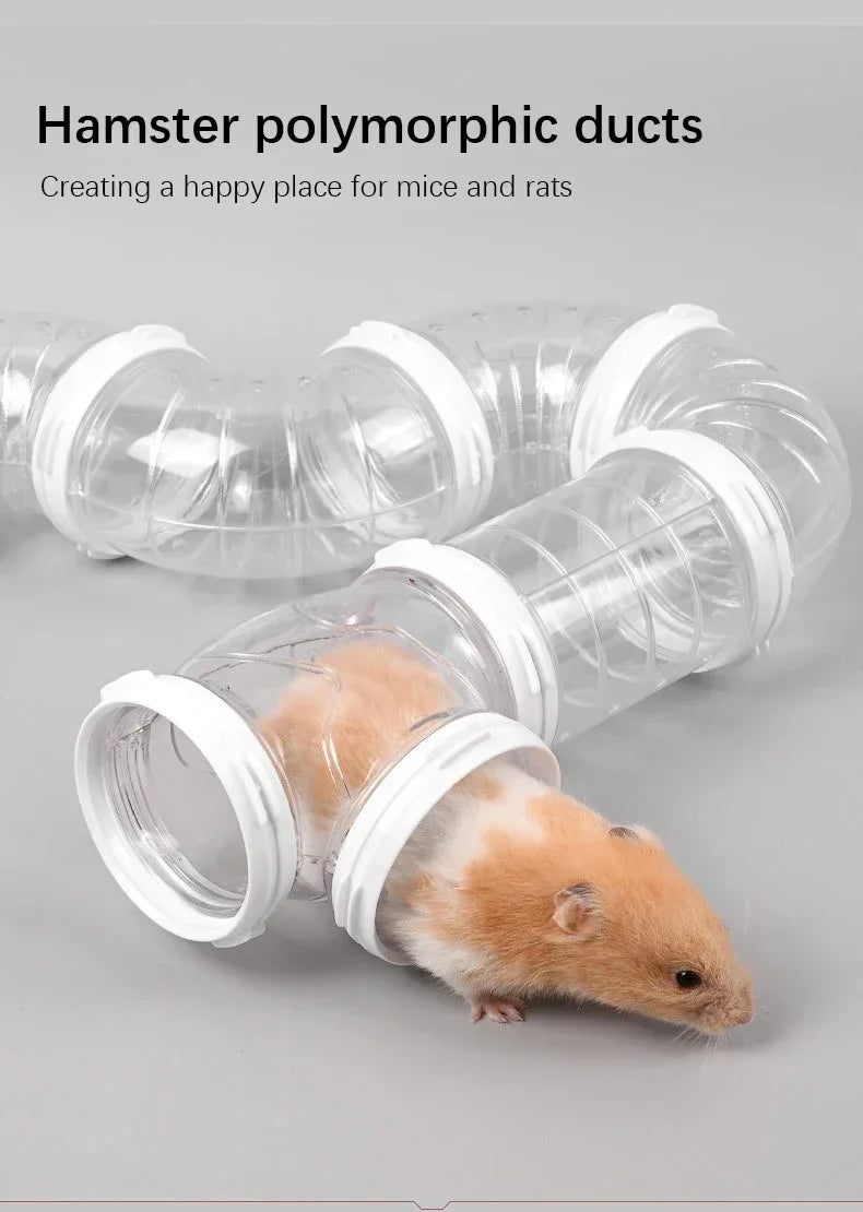 Hamster Coop External Pipelines Can Be Randomly Spliced DIY Landscape Design Pipes Hamster Cage Modification Movement Tunnel
