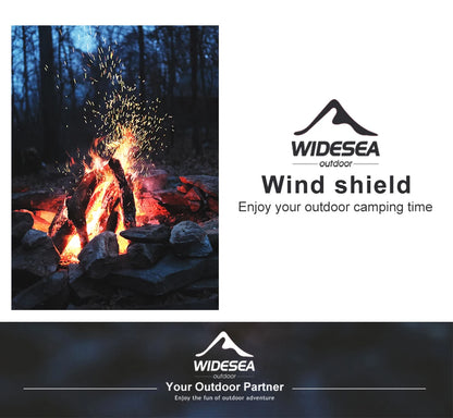 Widesea Portable Camping Wind Shield Aluminum Alloy Stainless Steel 9pcs Windproof Stove Screen with Storage Box for Outdoor Coo