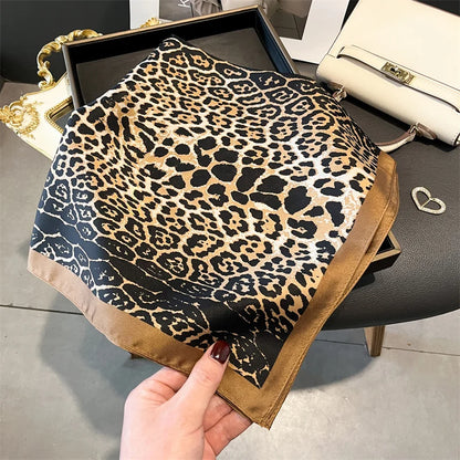 70cm Silk Feeling Square Scarf Women Satin Bandana Print Scarves Head Band Fashion Lady Hair Shawl Wrap Female Neckerchief Hijab