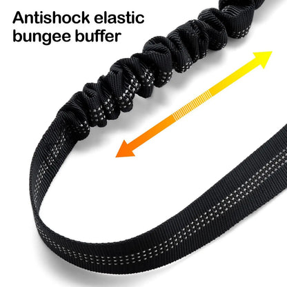 Dog Seat Belt for Car,Dog Car Harness Seatbelt Adjustable with Elastic Bungee Buffer, 2in1 Pet Leash Restraint Dog Safety Tether