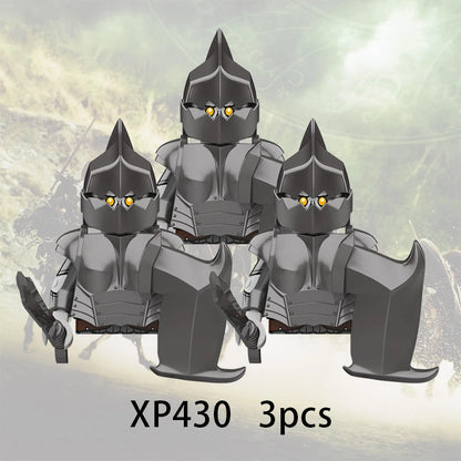 3pcs Lord Rings Elves Orcs Army Dwarf Rohan Mini Action Toy Figures Building Blocks Assembly Toys for Kids Birthday Gift