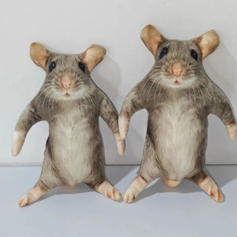 Creative 12/24cm Simulated Mouse Doll Plush Cartoon Doll Soft Kawaii Nimi Animal Figure Stem Built in Skeleton Kid Gift Birthday