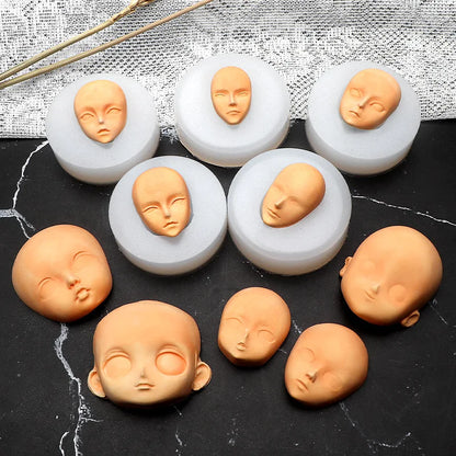 3D Baby Face Silicone Molds Human Facial Mould DIY Doll Modified Polymer Clay Fondant Cake Decor Action figure Handmade Mold