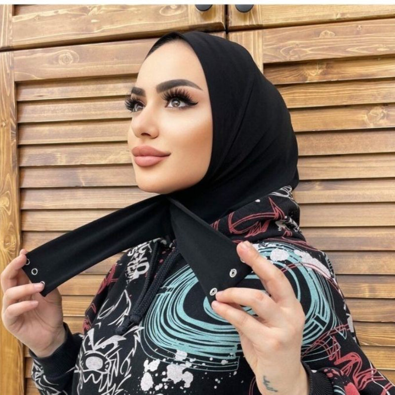 New Instant Jersey Hijab Undercap Hijabs for Woman Muslim Women Hijab Cap Full Cover Snap Fastener Head Wraps Scarf Islam Turban