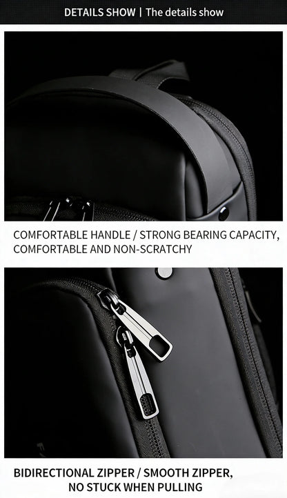 Homefish New Men's Anti Theft Chest Pack with USB Charging for Short Distance School Gym