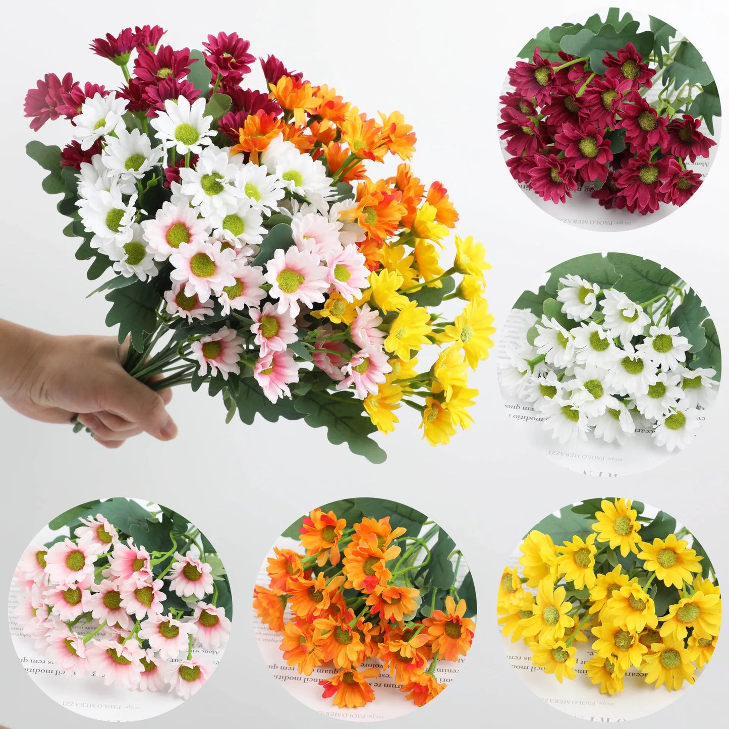 21 Heads Autumn Silk Daisy Bouquet Christmas Decorations Vase For Home Wedding Decorative Household Products Artificial Flowers