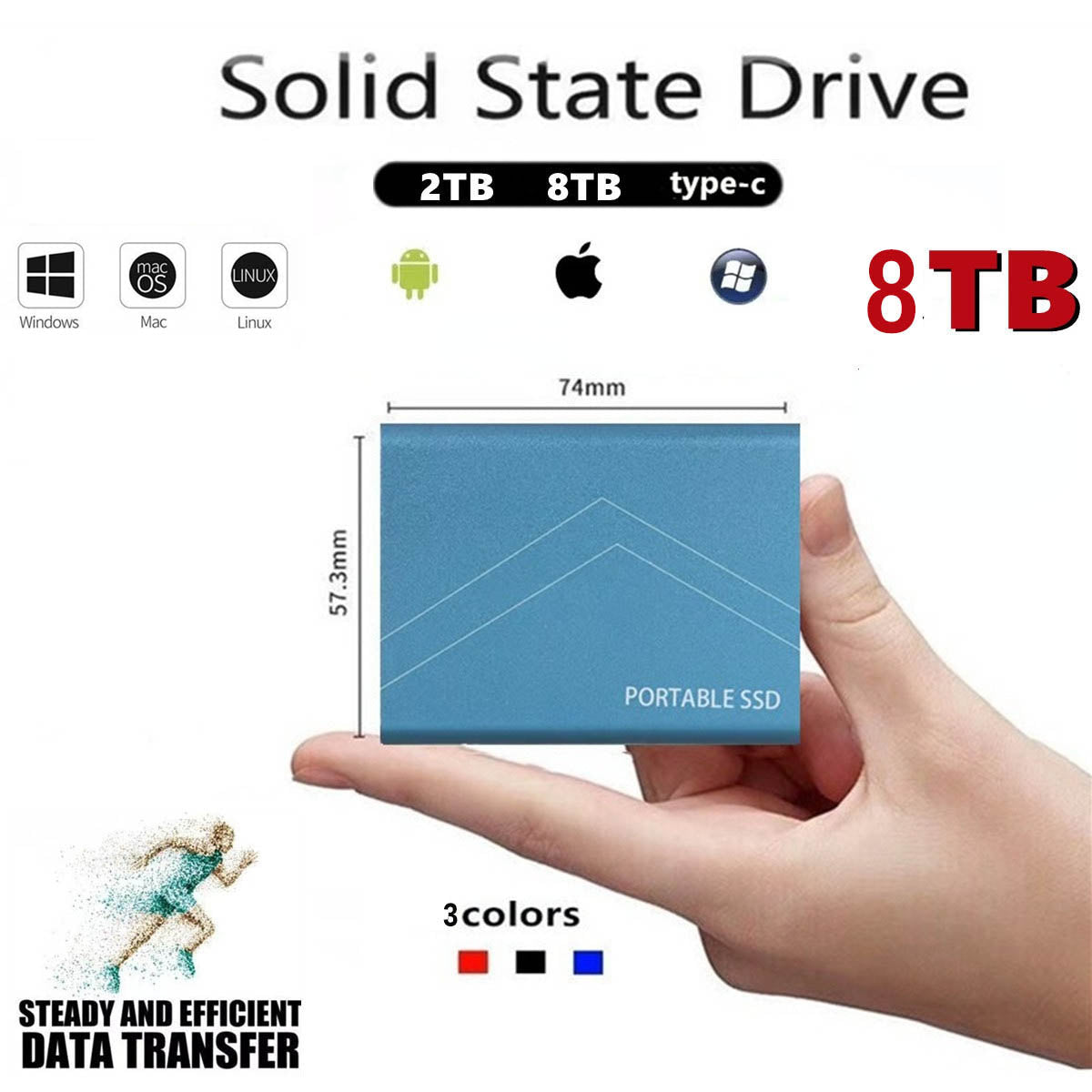 SSD External Hard Drive 16TB  30TB 2TB Storage Device Hard Drive Type-C USB 3.1 Mobile Hard Drives For Laptop Microcomputer Desktop
