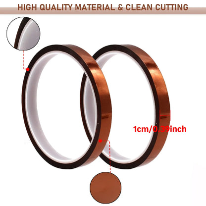 1PC Self Adhesive Tape 33M High Temperature Resistant Tape Electronics Industry Welding Polyimide Capton Insulating Tape