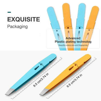 High-Quality Eyebrow Tweezer Colorful Hair Beauty Fine Hairs Puller Stainless Steel Slanted Eye Brow Clips Removal Makeup Tools