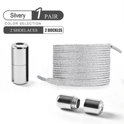 1Pair/2Pairs/4Pairs No Tie Shoe Laces Colorful Buckle Shoelaces Pearl Light Colorful Fashion Without Ties Elastic Laces Sneaker