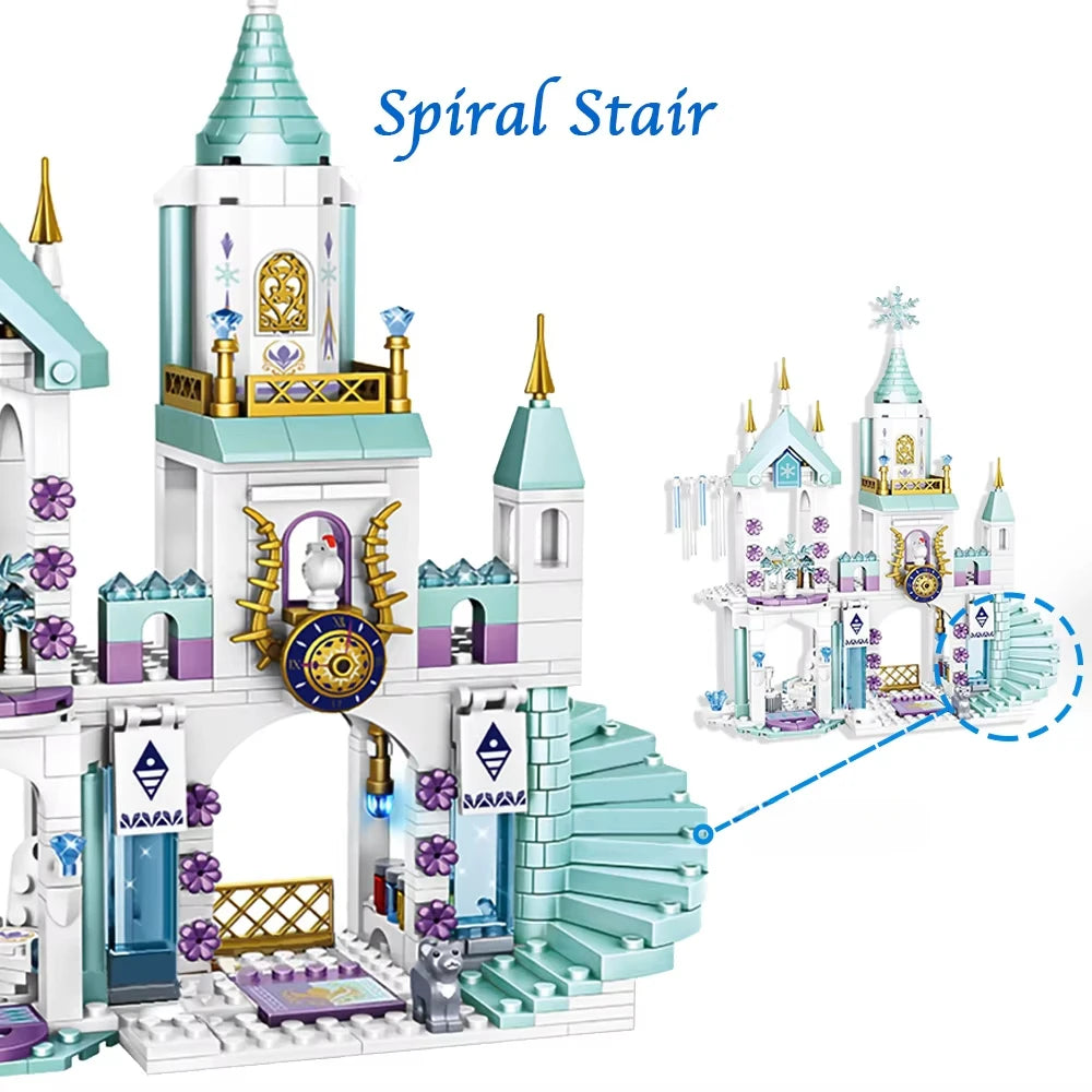 Friends Princess Luxury Ice Castles Building Blocks Playground House Movies Bricks Classic Figures Set Toy for Girls DIY Gift