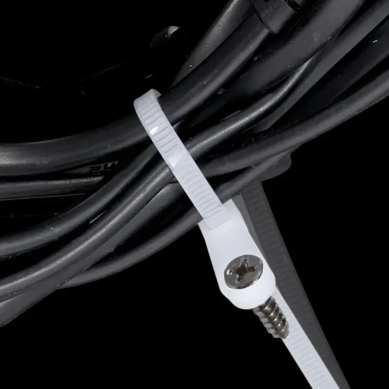 500/100PCS Screw Hole Cable Ties Reusable Fixed Nylon Cable Ties Self-locking Cord Ties Straps Fastening Loop Office Organizer