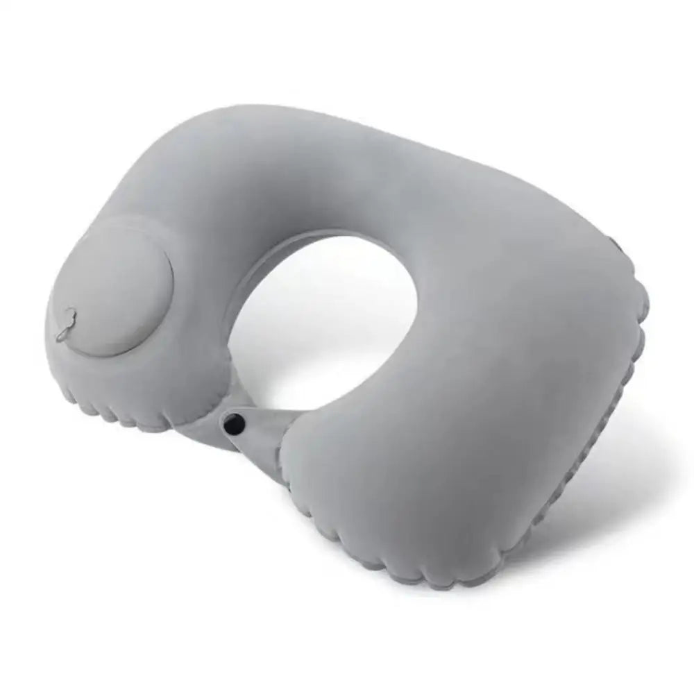 Portable Press‑to‑Inflate U‑Shape Inflatable Neck Pillow Soft Air Support Travel Pillow Comfort Sleeping Cushion for Flight Car