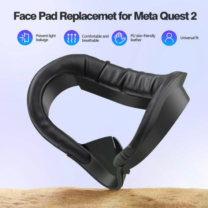 HUADAI design Face Cushion Pad Compatible with Quest 2/Quest 3/Quest 3S Accessories , with Glasses Spacer Air-Circulation Design