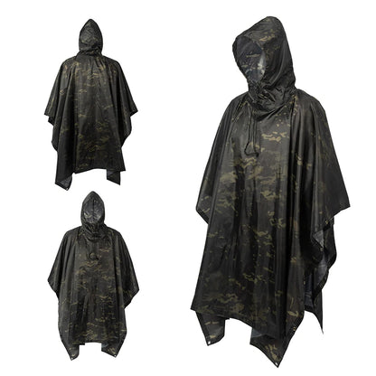 Multifunctional Raincoat Waterproof Poncho Camouflage Cover For Camping Hunting Clothes Shelter Tent Emergency Raincoat