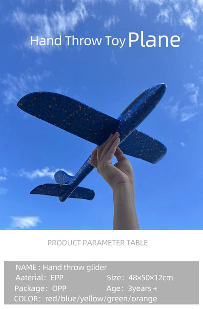 50/33CM Big Foam Plane Glider Hand Throw Airplane LED Inertial EPP Bubble Planes Outdoor Launch Kids Toys for Children Boys Gift
