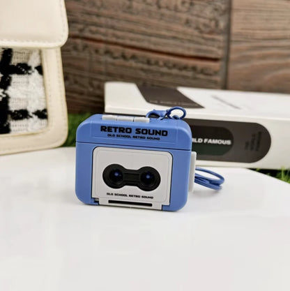 Retro Recorder Mini Portable Fun Music Box Creative Funny Mini Radio Recorder Music Classical Bag Ornaments Keychain Gift