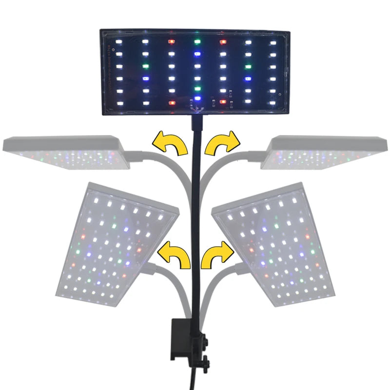 USB Aquarium LED Light Full Spectrum Aquatic Plant Grow Lamp Fish Tank Adjustable Brightness Dimmable Timed 360° Rotatable Light
