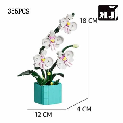 MJ BLOCK Sunflower Potted House Decoration Creativity MOC Model Bricks DIY Flowers Toy Building Block Gifts for Kids Girls