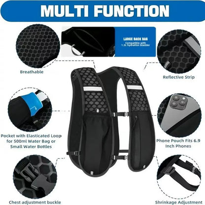 Light Weight Hydration Backpack for Outdoor Sports - Ergonomic Water Holder for Running, Cycling, Walking and Kayaking