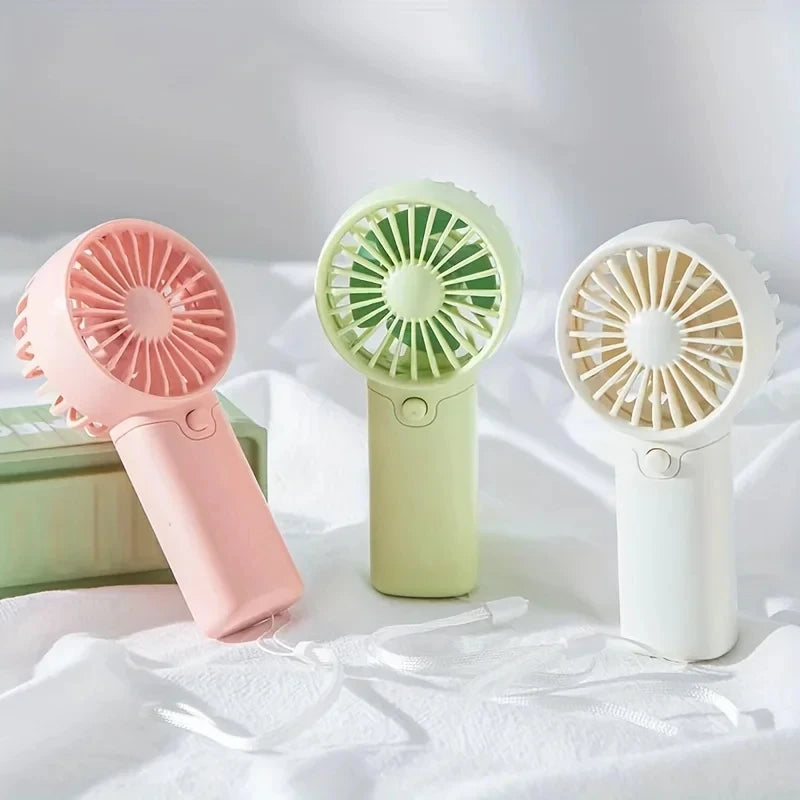 2025 Cute Mini Fan Portable Handheld Fan Lightweight Handy Fan Pocket Size Low Noise Small Electric Fan Student Gift Outdoor Fan