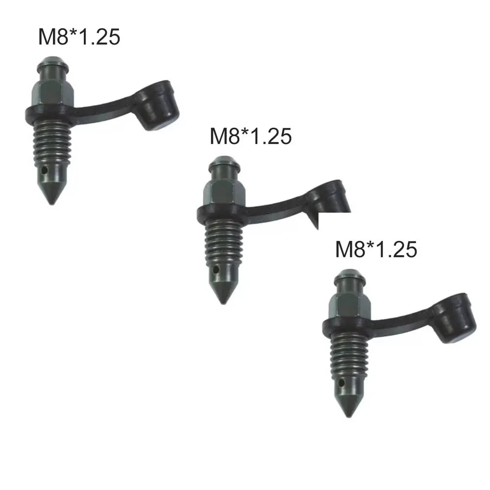 Motorcycle Brake Pump Calipers Exhaust Bleed Screw M8 M10 1.25 1.0 Picth with Rubber Dust Cap for Moped Scooter