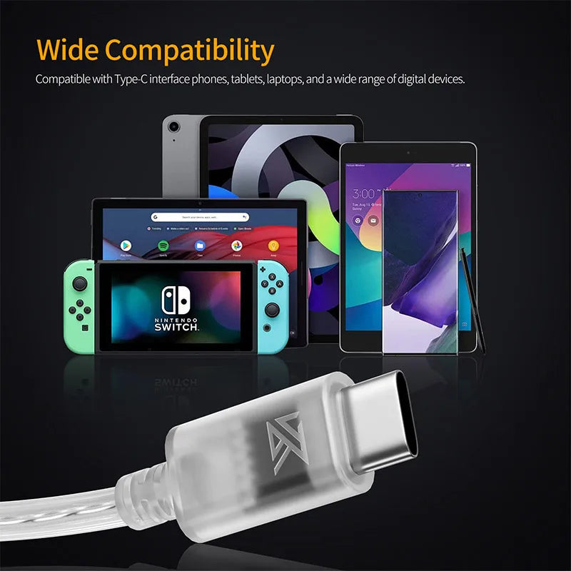 KZ Earphones Cable OFC Silver Plated Upgrade Cable Wire Type-c 2PIN Cables Microphone Optional