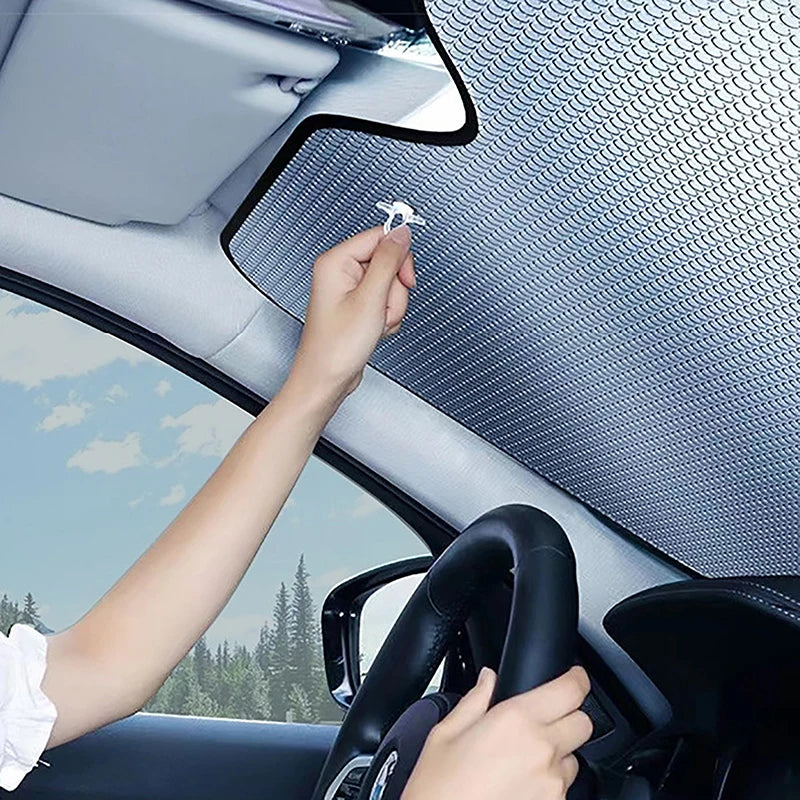 Car Front Window Sunshade UV Protection Shade Sun Protector Windshield Visor Cover Auto Curtain Sunshade Access（folded shipping）